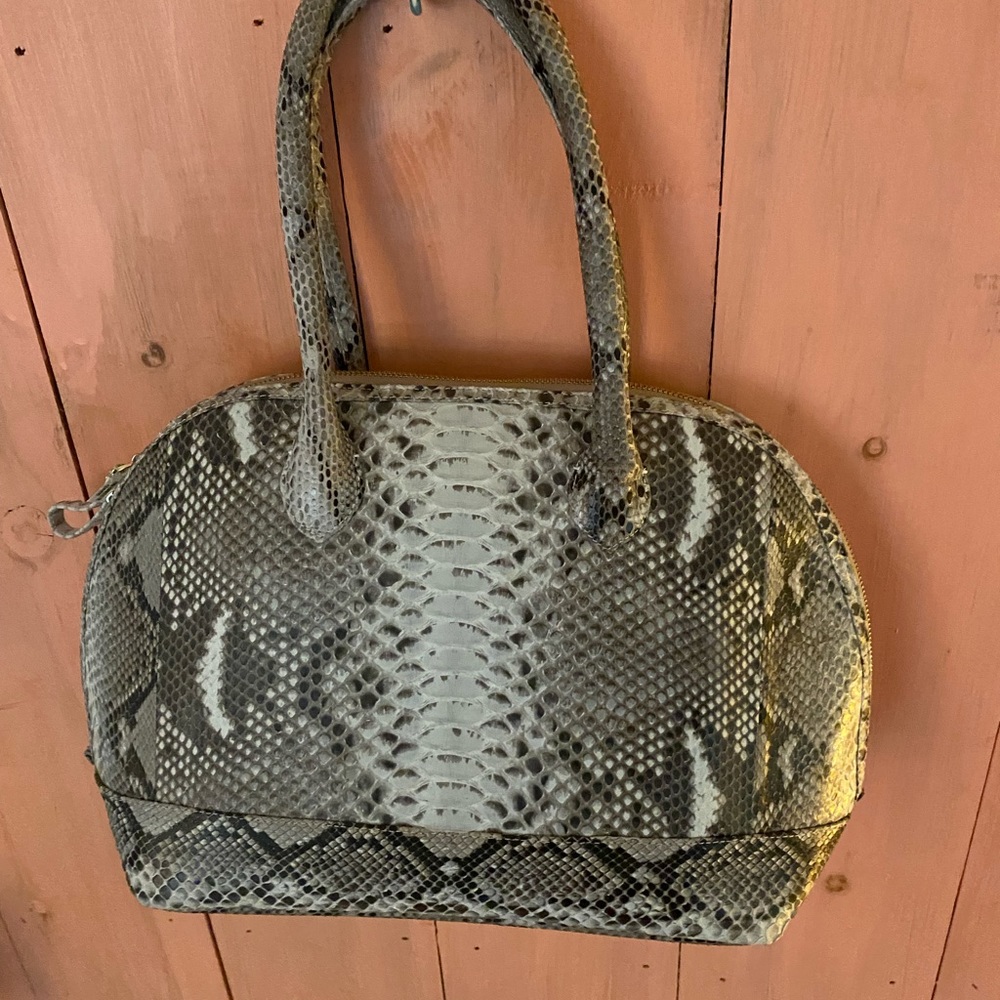 Nwot Genuine Python Tote 12x11x5 - image 2